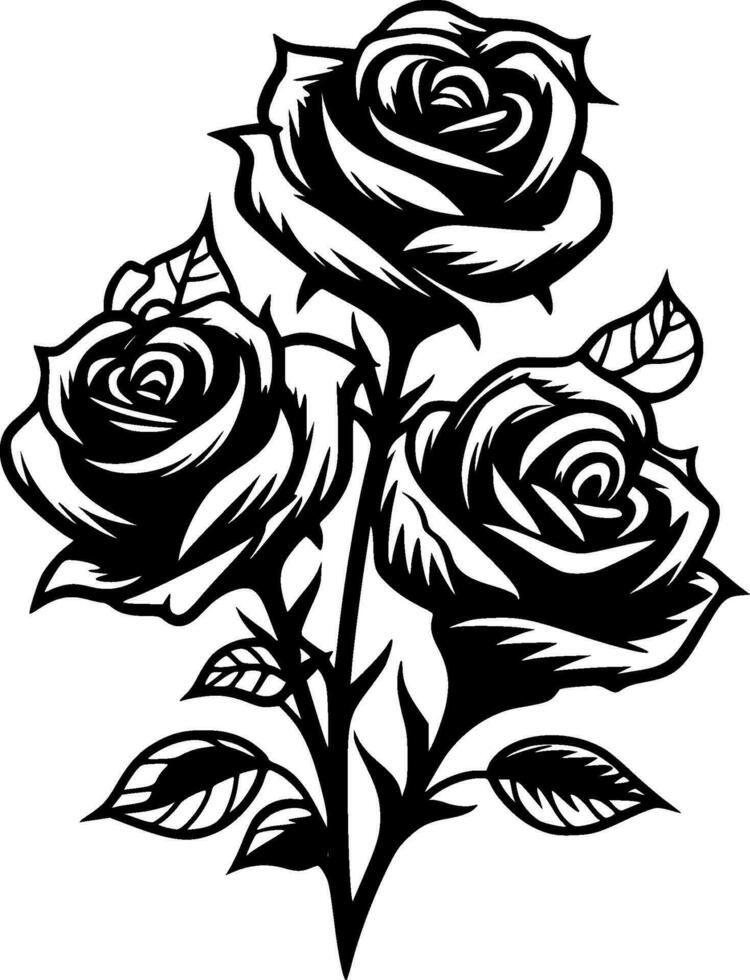 des roses - minimaliste et plat logo - vecteur illustration