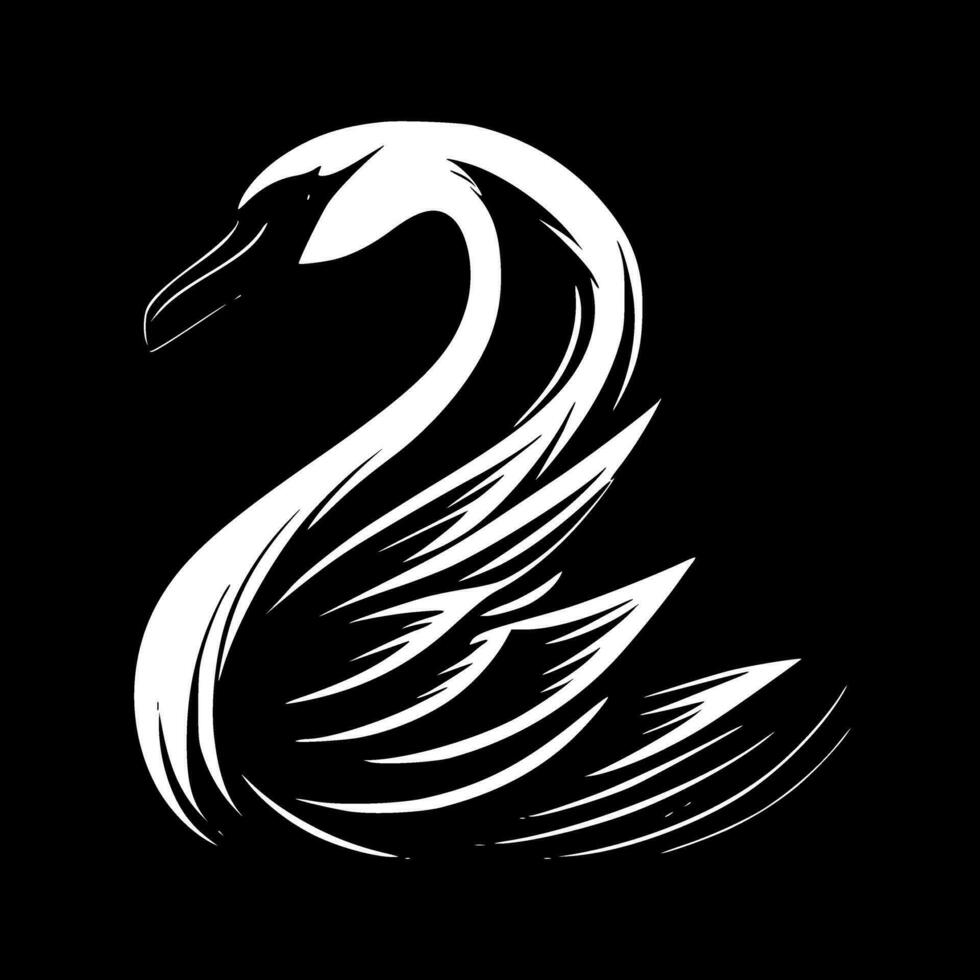 cygne, noir et blanc vecteur illustration