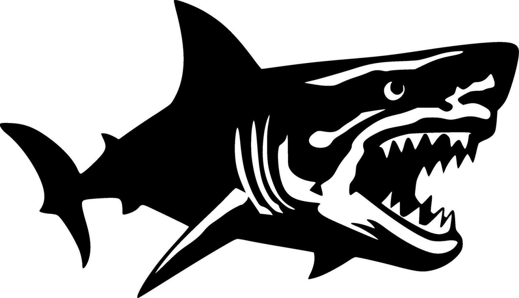 requin - noir et blanc isolé icône - vecteur illustration