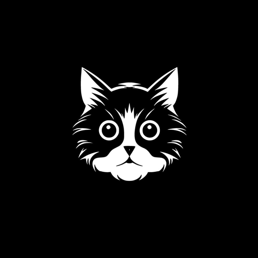 chat - noir et blanc isolé icône - vecteur illustration