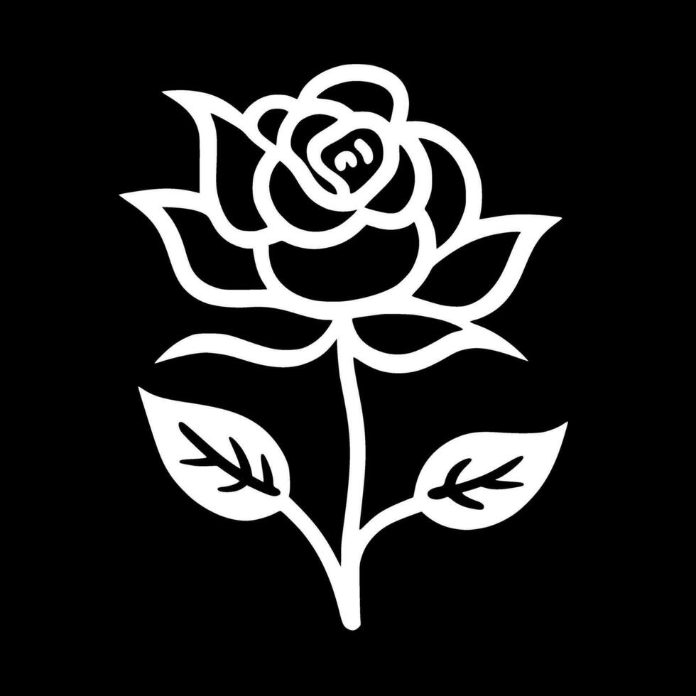 fleur - noir et blanc isolé icône - vecteur illustration