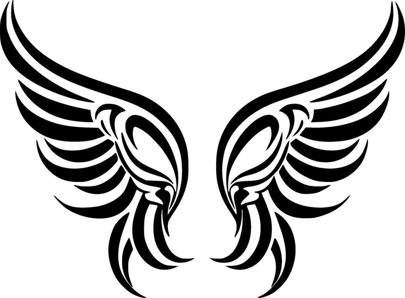 ailes, noir et blanc vecteur illustration
