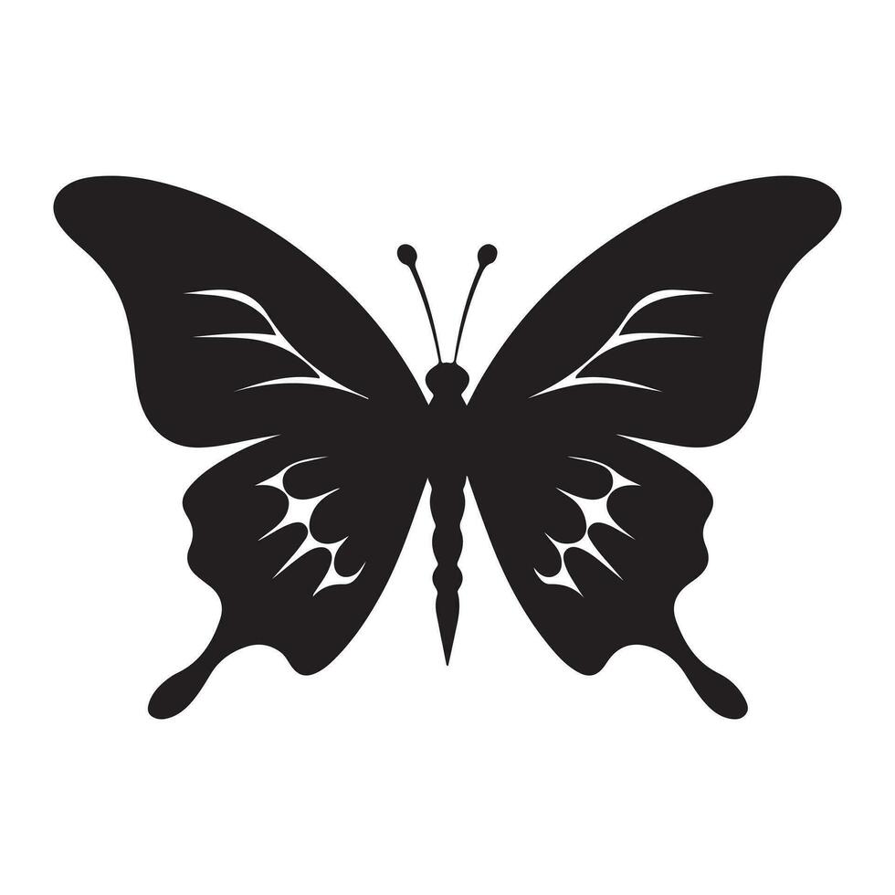 papillon noir silhouette vecteur