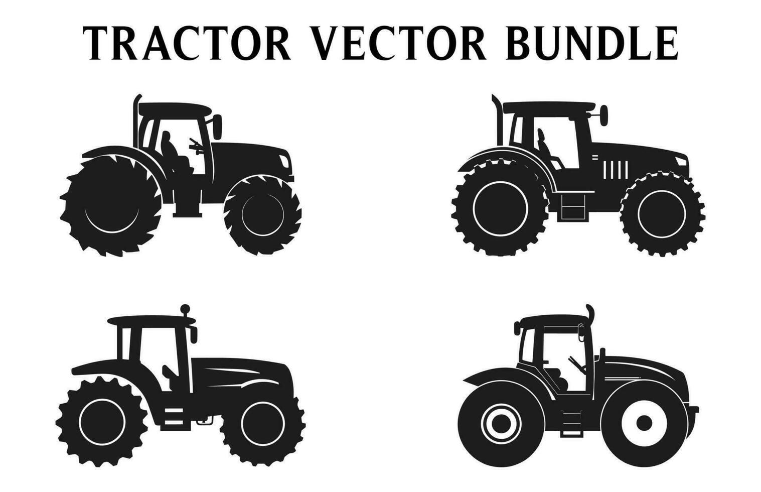 tracteur silhouettes clipart, silhouette de tracteur illustration vecteur paquet