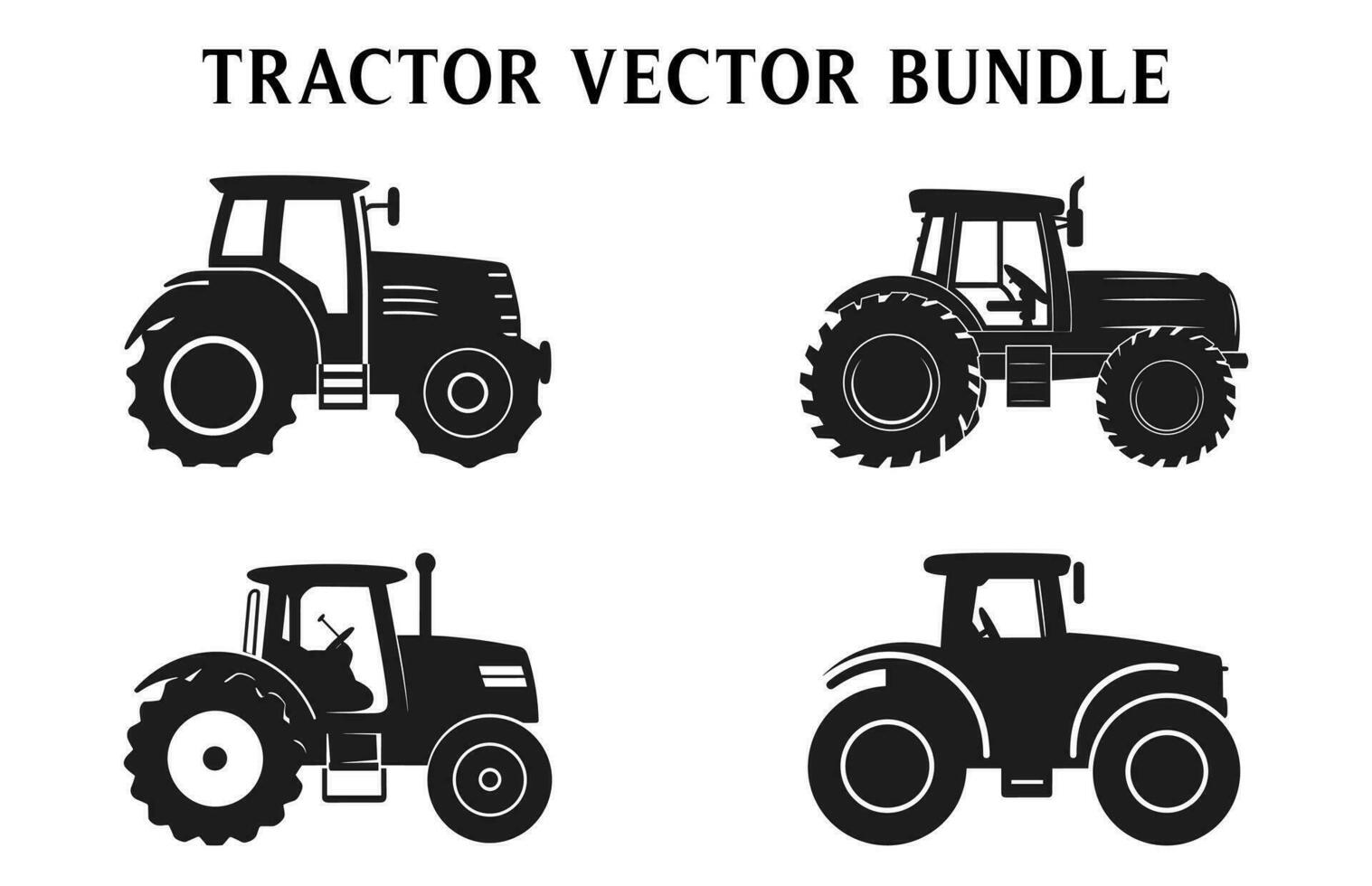 tracteur silhouettes clipart, silhouette de tracteur illustration vecteur paquet