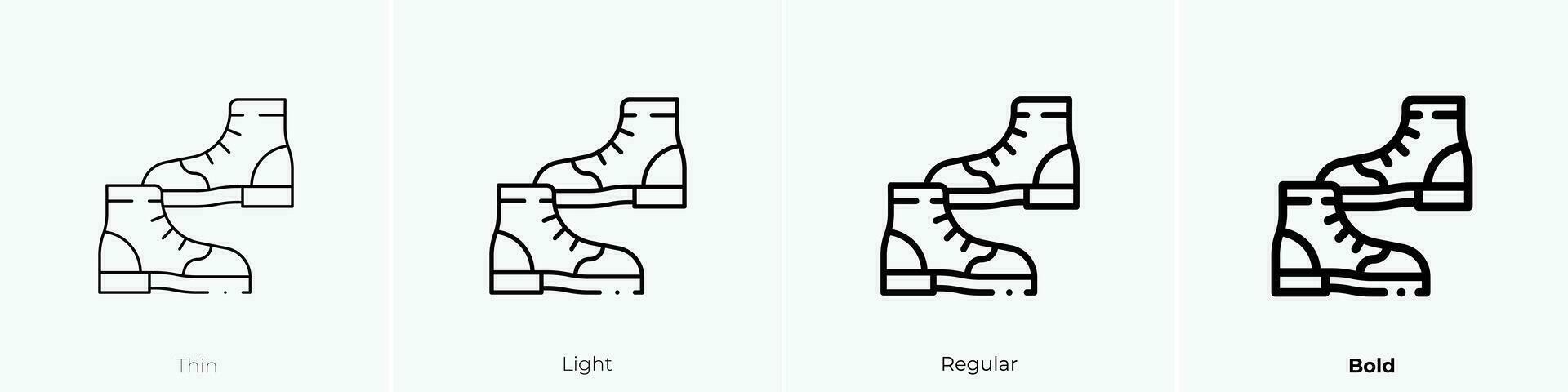 des chaussures icône. mince, lumière, ordinaire et audacieux style conception isolé sur blanc Contexte vecteur