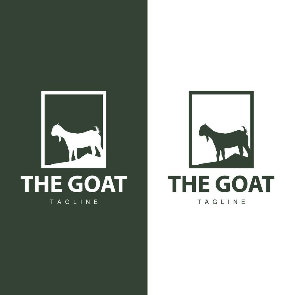 bétail chèvre logo, Facile agriculture silhouette conception produit marque modèle illustration vecteur