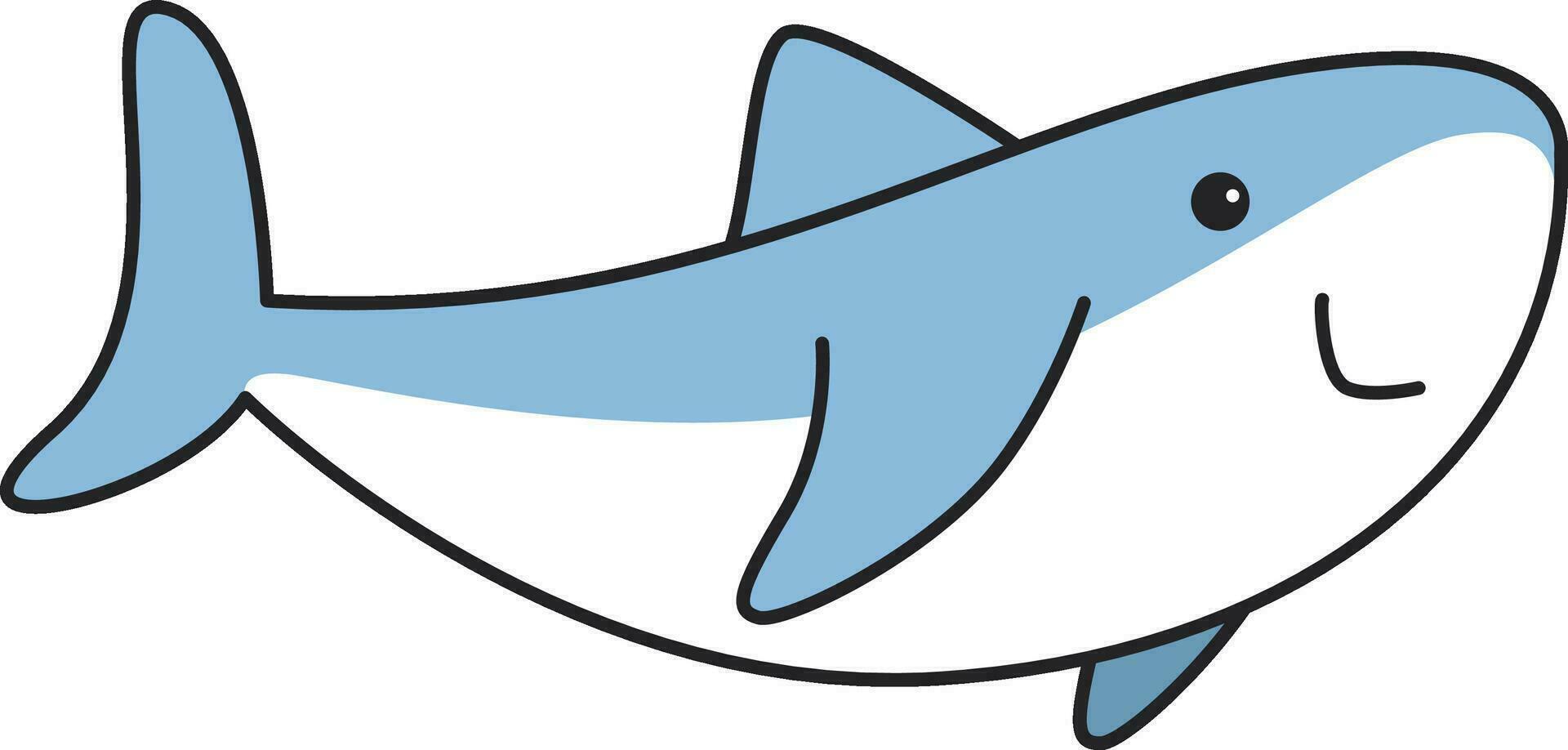 requin mer animal dessin animé icône vecteur illustration conception graphique griffonnage