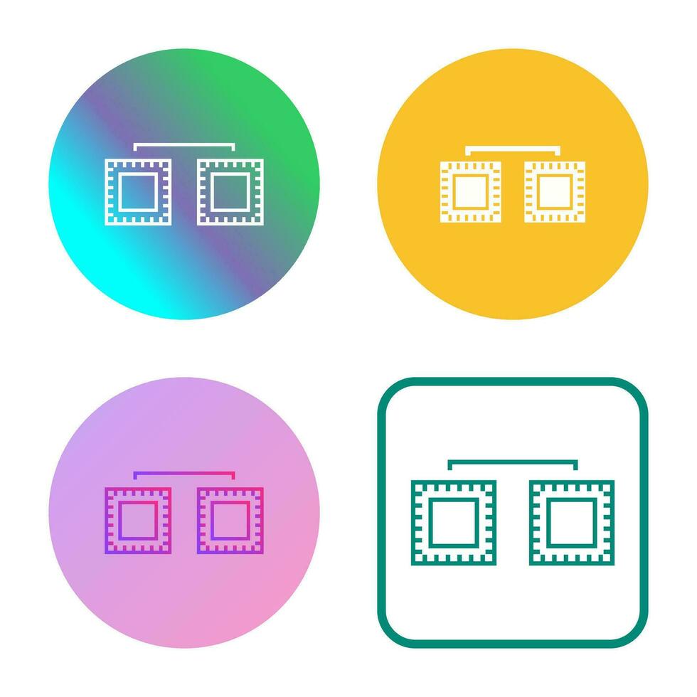 icône de vecteur connecté de processeurs uniques