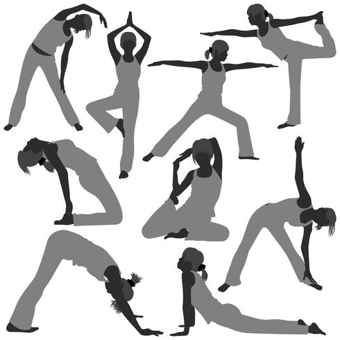 Poses De Yoga vecteur