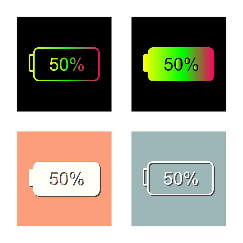 icône de vecteur de demi-batterie unique