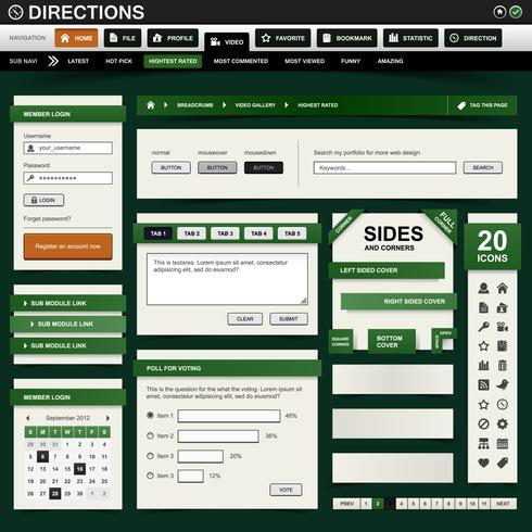 Modèle d&#39;élément de conception Web. vecteur