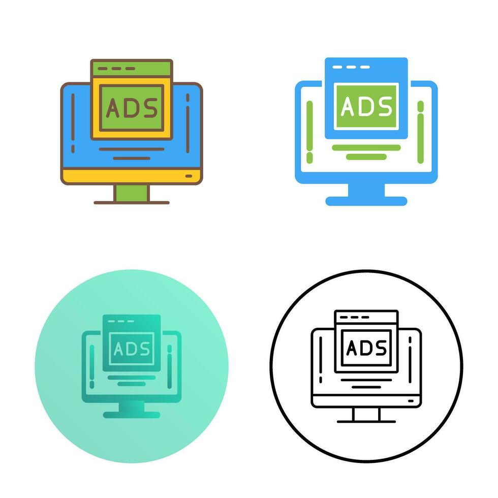 icône de vecteur de publicité numérique