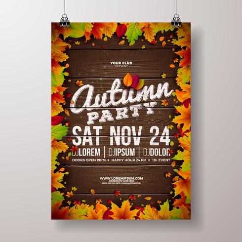 Illustration de flyer fête d&#39;automne vecteur