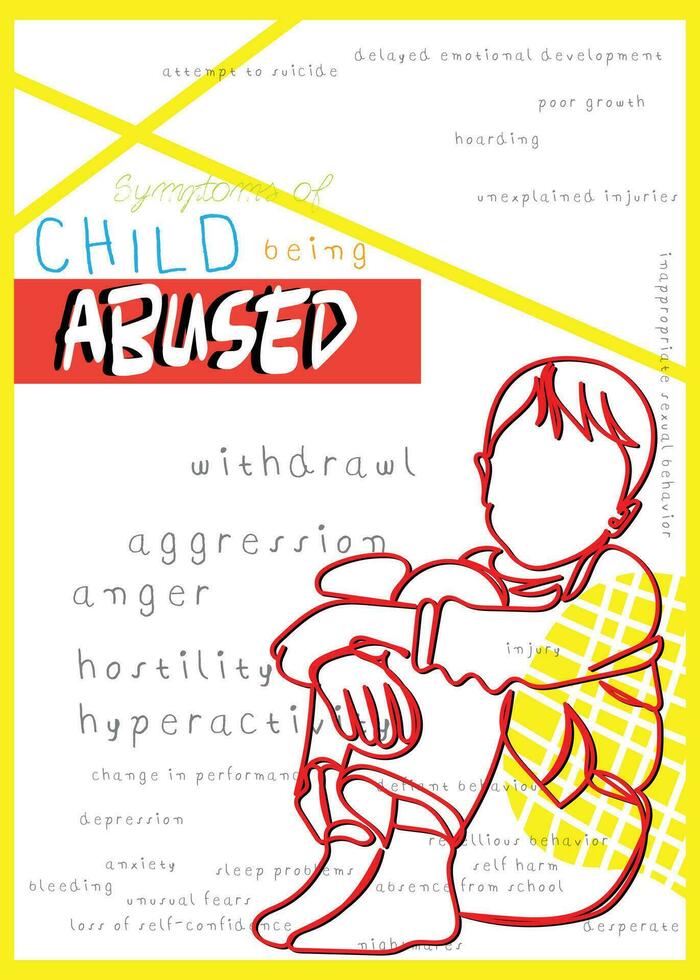 enfant abuser de affiche art vecteur