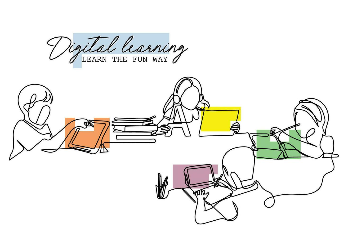 en ligne apprentissage. numérique apprentissage. virtuel Des classes. apprentissage amusement façon. vecteur