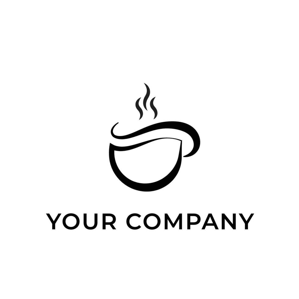 une tasse café logo modèle pour affaires vecteur