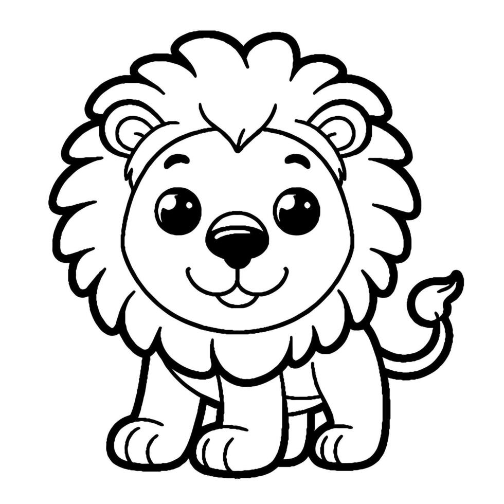 livre de coloriage de lions vecteur