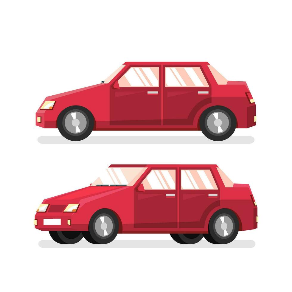 rouge classique sedan - détaillé vecteur illustration