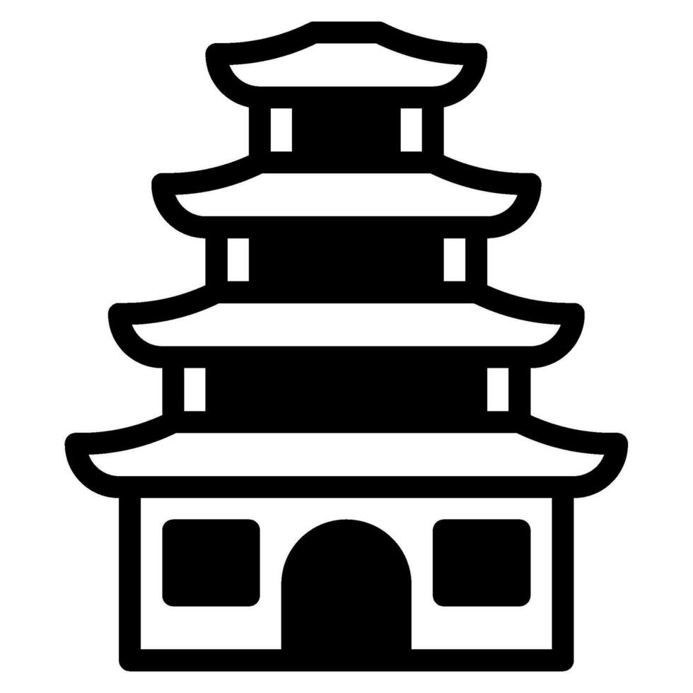 pagode icône illustration, pour uiux, infographie, etc vecteur