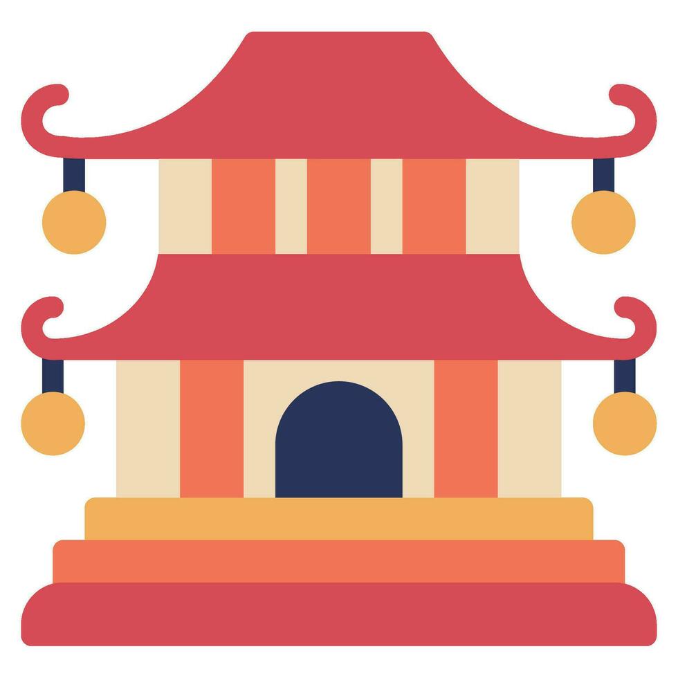 pagode icône illustration, pour uiux, infographie, etc vecteur