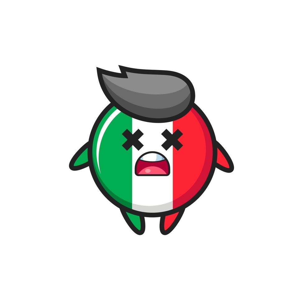 le personnage mascotte du drapeau italien mort vecteur