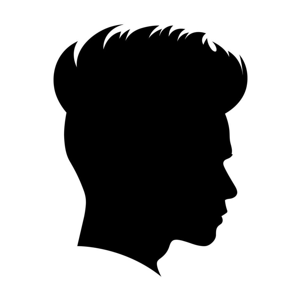 banane la Coupe de cheveux silhouette vecteur gratuit, Hommes cheveux Couper vecteur, branché élégant Masculin coiffure silhouette