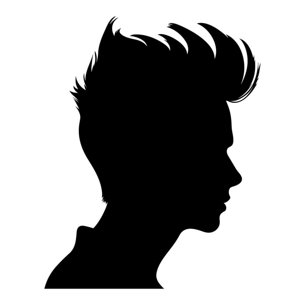 banane la Coupe de cheveux silhouette clipart, Hommes cheveux Couper vecteur, branché élégant Masculin coiffure silhouette vecteur