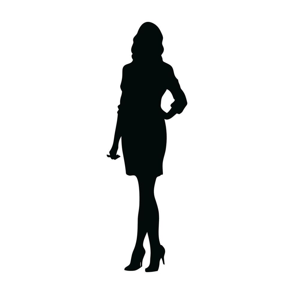 une affaires femme vecteur silhouette, une fille vecteur isolé sur une blanc arrière-plan, entreprise la personne noir vecteur