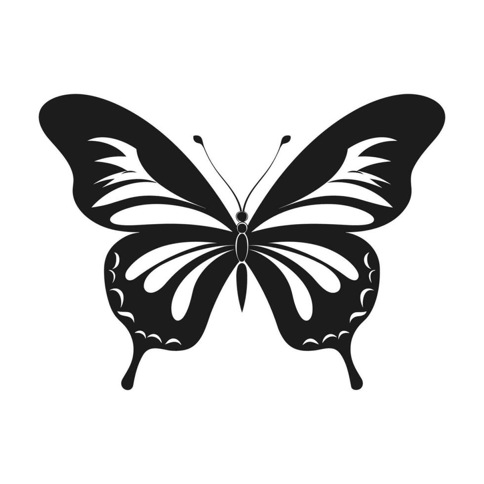 papillon silhouette vecteur illustration, en volant papillon noir silhouette, monarque clipart isolé sur une blanc Contexte