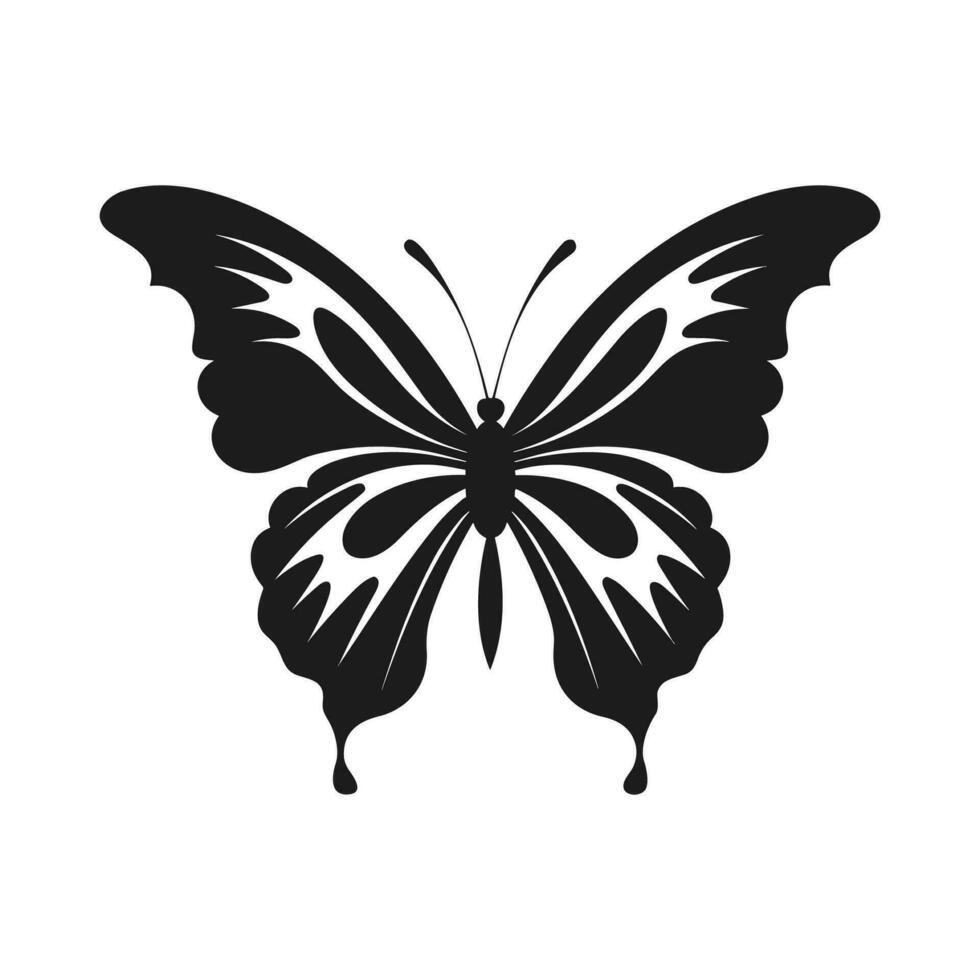 papillon silhouette vecteur illustration, en volant papillon noir silhouette, monarque clipart isolé sur une blanc Contexte