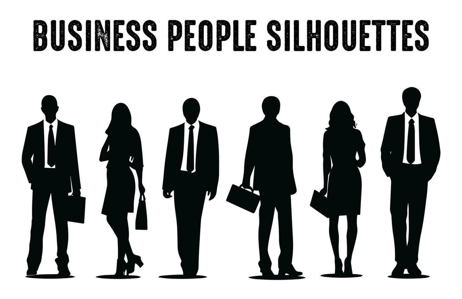 affaires gens vecteur silhouettes ensemble, entreprise Hommes et femmes silhouette paquet