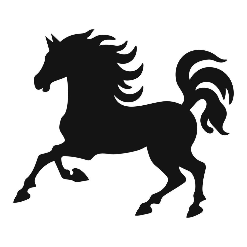 une en mouvement cheval silhouette gratuit, une cheval silhouette vecteur isolé sur une blanc Contexte