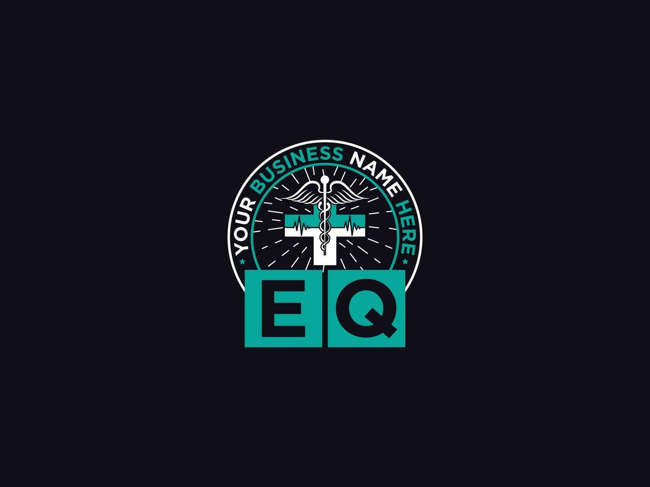 initiale eq médical logo, moderne eq logo icône conception pour vous vecteur