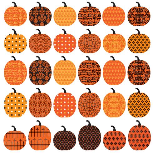 Citrouilles à motifs Halloween vecteur