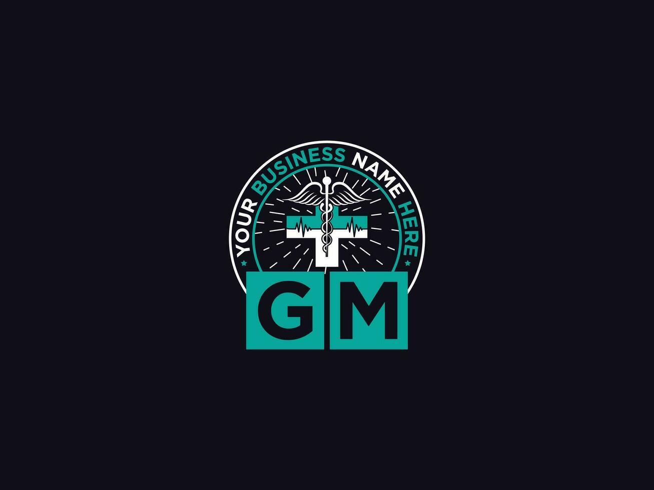 typographie gm logo, initiale g luxe médical médecins logo pour vous vecteur