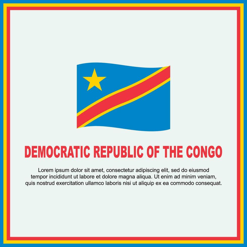 démocratique république de le Congo drapeau Contexte conception modèle. démocratique république de le Congo indépendance journée bannière social médias poste. bannière vecteur