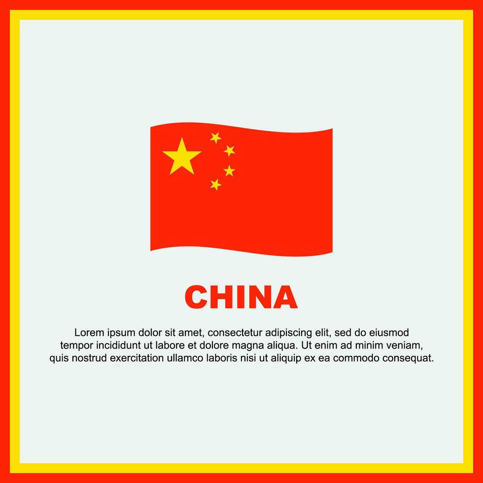 Chine drapeau Contexte conception modèle. Chine indépendance journée bannière social médias poste. Chine bannière vecteur