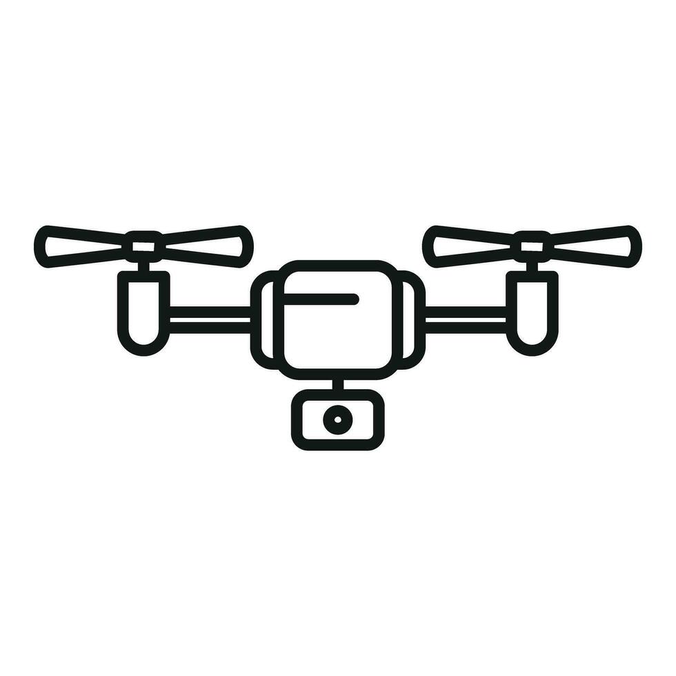 intelligent numérique drone icône contour vecteur. terre vidéo jouet vecteur