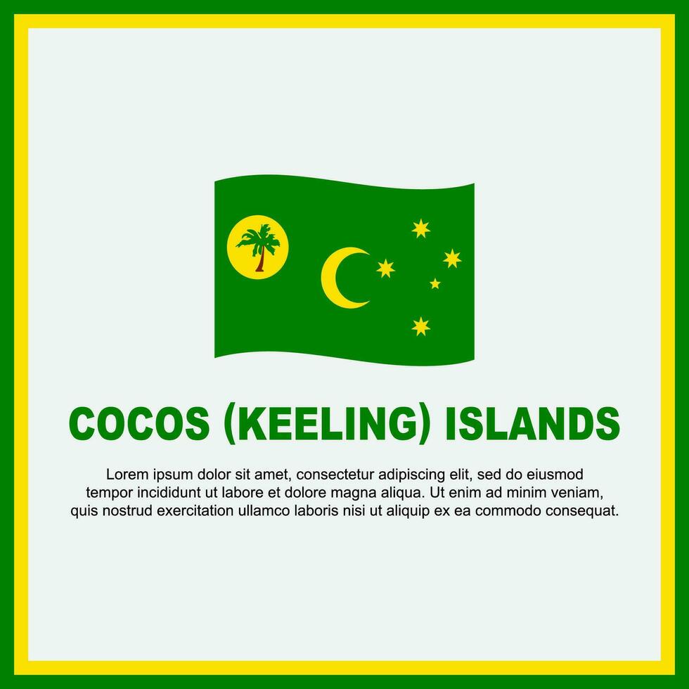 cocos îles drapeau Contexte conception modèle. cocos îles indépendance journée bannière social médias poste. cocos îles bannière vecteur