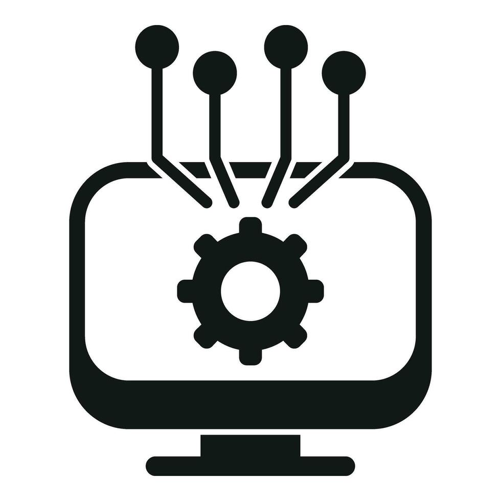 équipement moniteur la concrétisation icône Facile vecteur. vision de affaires vecteur