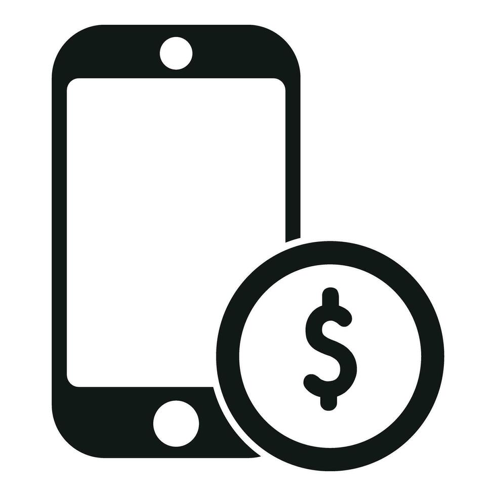 téléphone intelligent argent app icône Facile vecteur. carte au m crédit vecteur