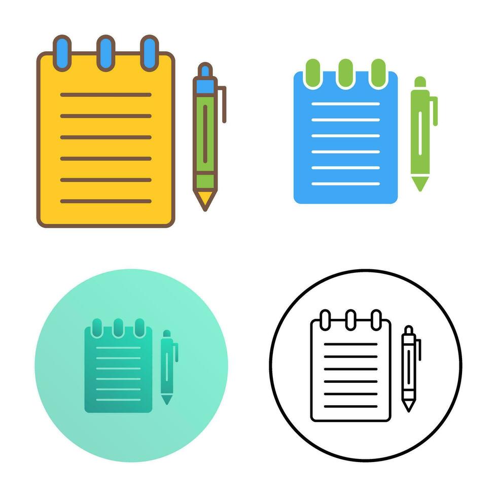 icône de vecteur de bloc-notes