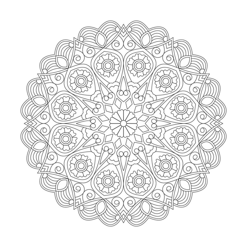 lotus l'amour adulte coloration livre mandala page pour kdp livre intérieur vecteur