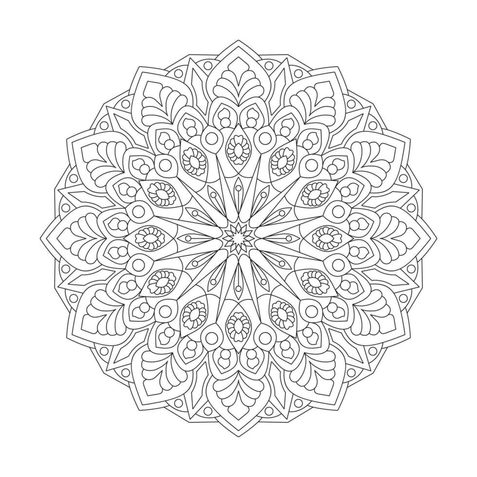 adulte mandala de sérénité coloration livre mandala page pour kdp livre intérieur vecteur