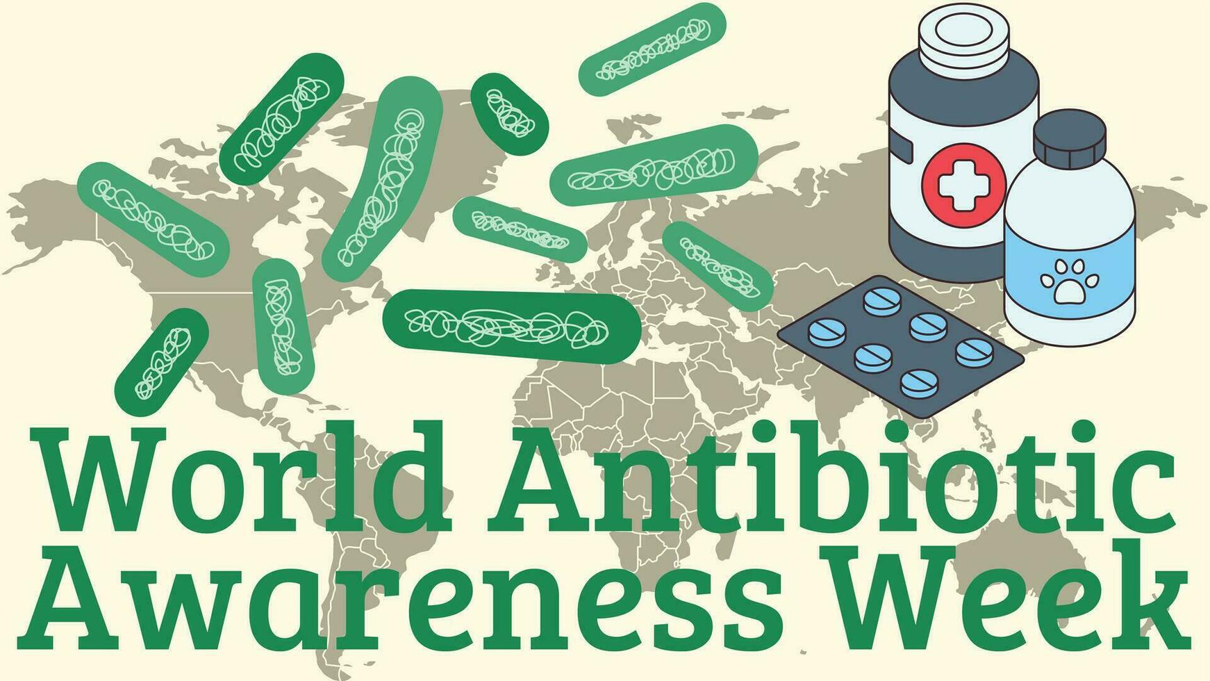 monde antibiotique conscience la semaine vecteur
