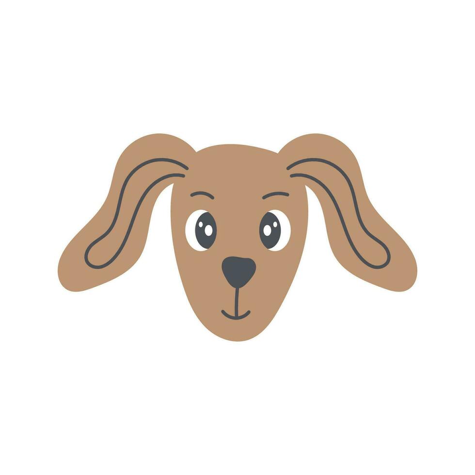 marron chien tête vecteur illustration