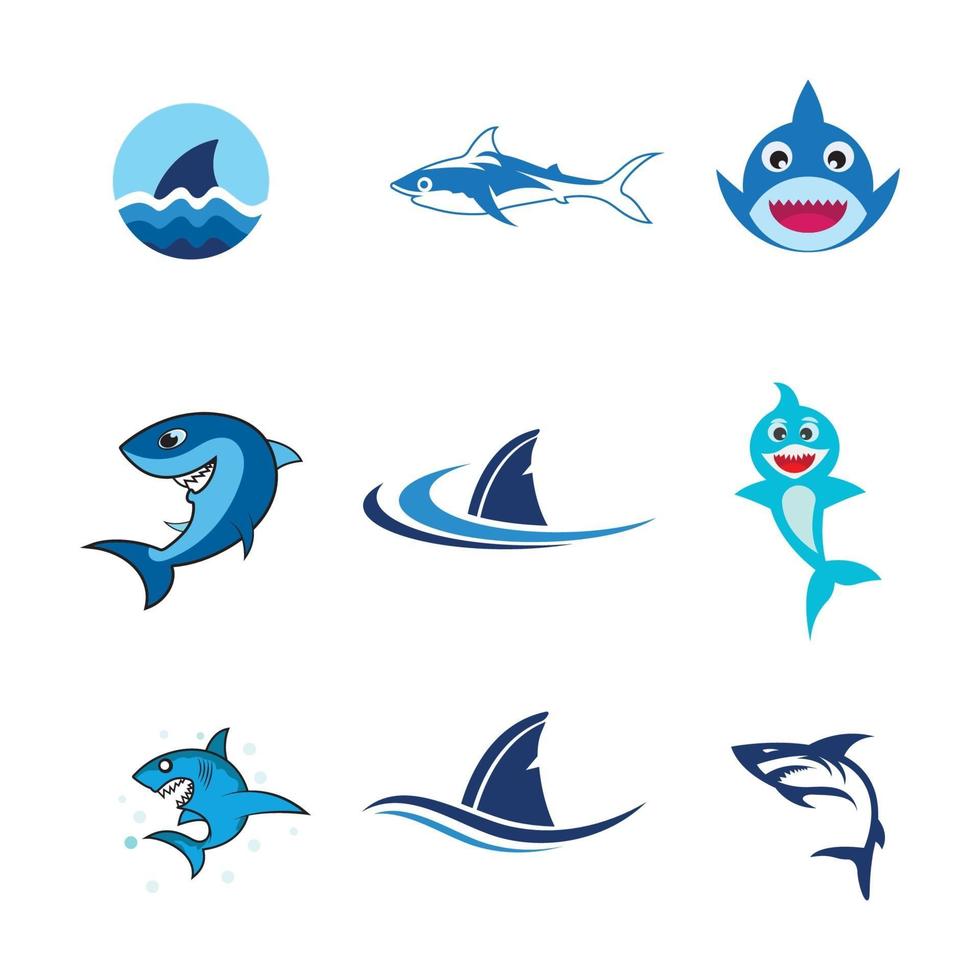 modèle de conception d'icône d'illustration de requin vecteur
