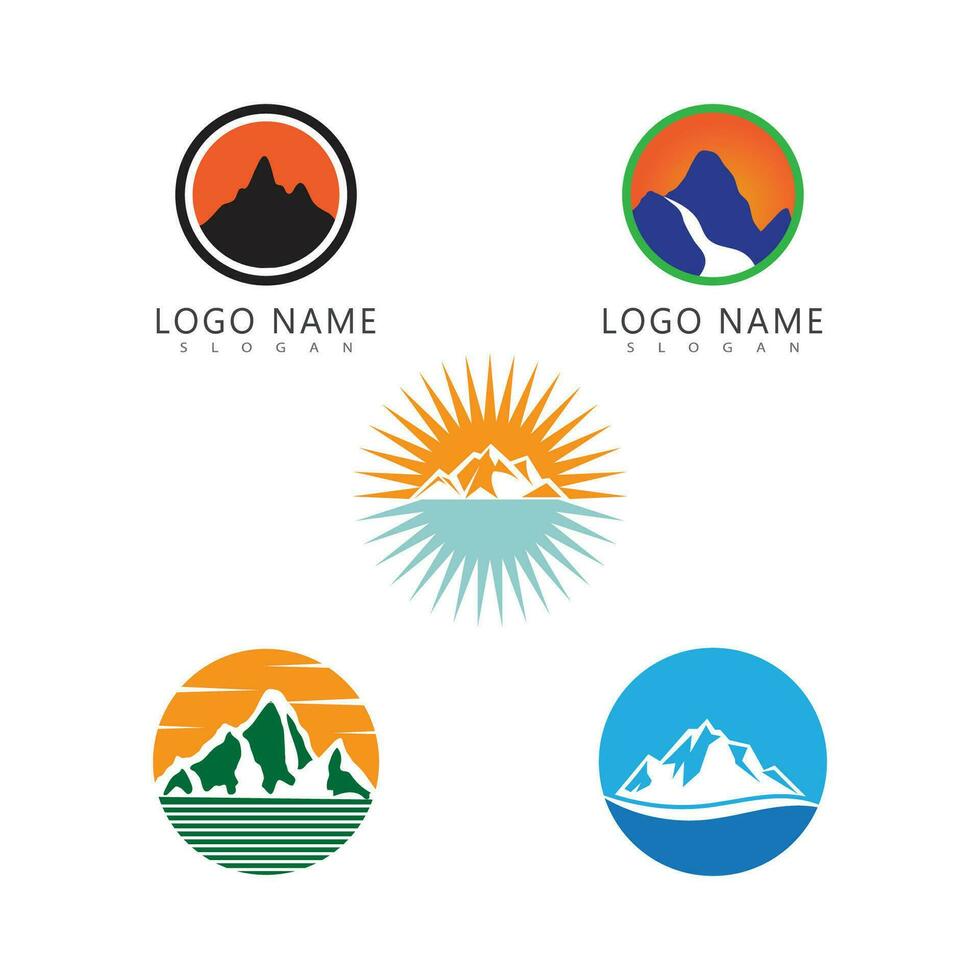 montagne icône logo modèle vector illustration design