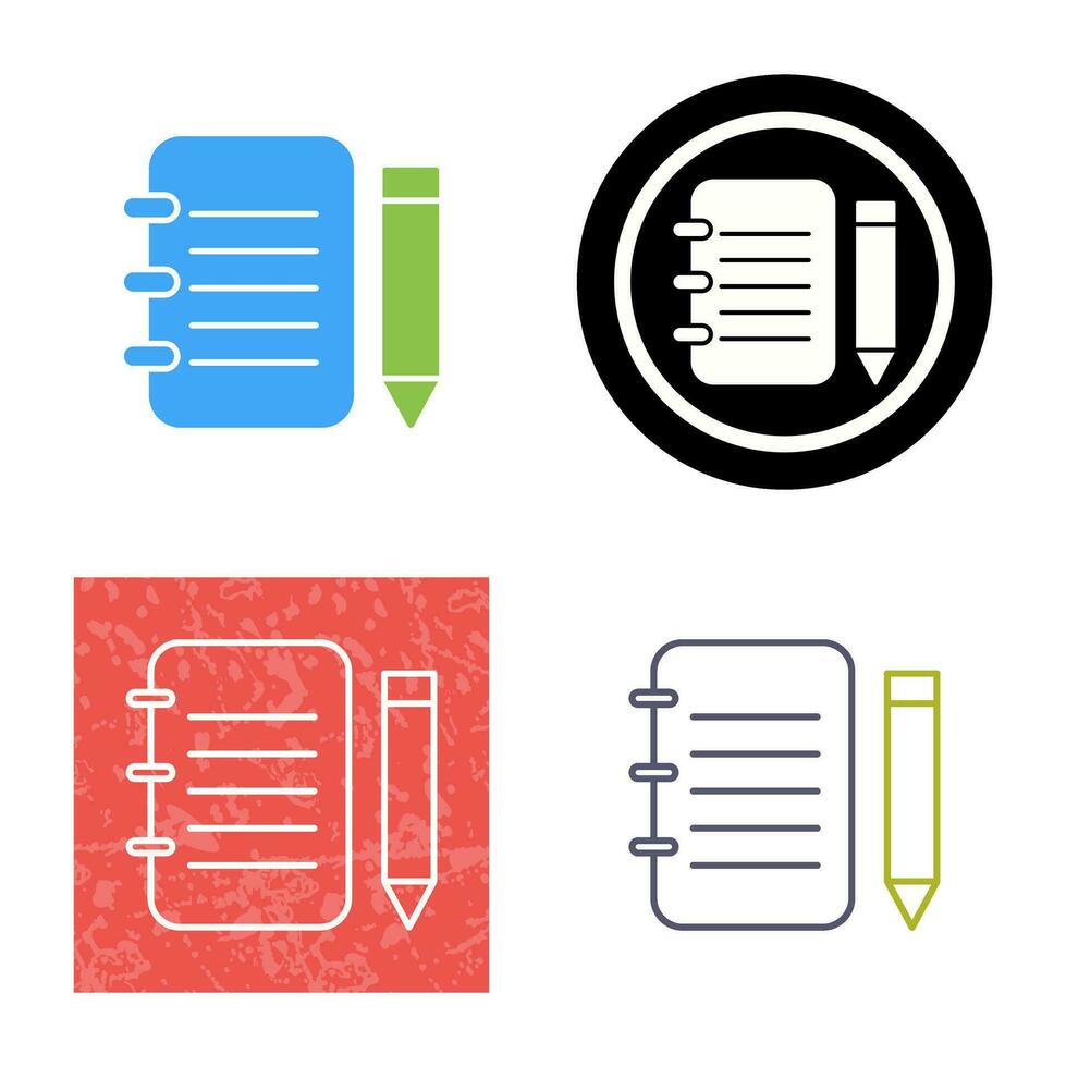 icône de vecteur de bloc-notes unique
